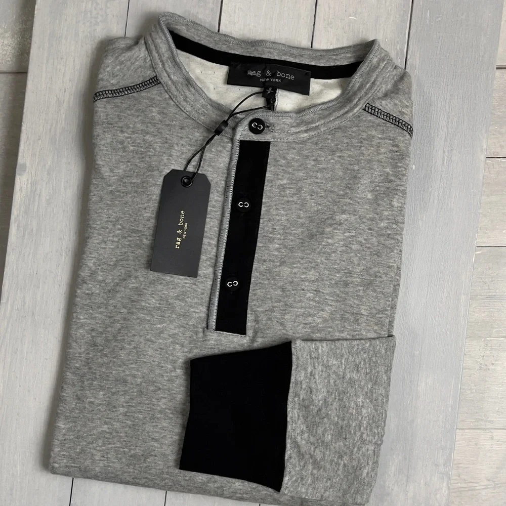 Rag & Bone Gibson Henley in Heatherd Gray - Picture 11 of 13
